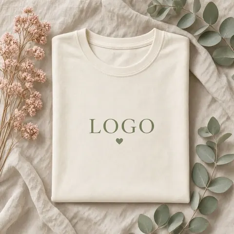 Ivory T-shirt printed with logo
